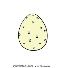Vector colorful spotted easter egg. Holiday illustration, clip art in hand drawn flat style for greeting cards, stickers, festive design
