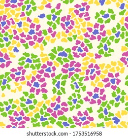 Vector colorful spotted seamless pattern. Modern stylish texture. Endless abstract mesh. Hand drawn background.