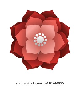 Vector colorful spring flower in paper style.