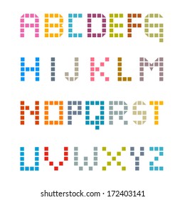 Vector Colorful Square Alphabet