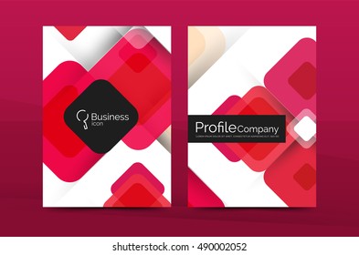 Vector colorful square business annual report cover, brochure template