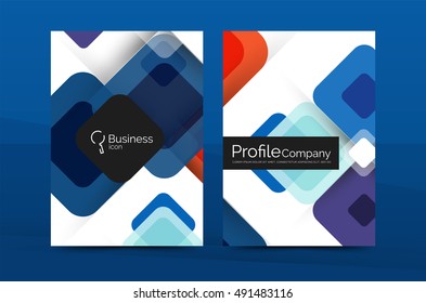 Vector colorful square business annual report cover, brochure template