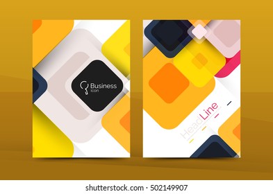 Vector colorful square business annual report cover, brochure template