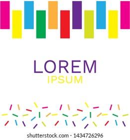 Vector colorful square and line background card template