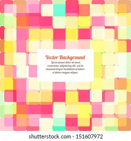 Vector colorful squares background with place for your text