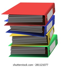 Vector colorful stacked office folders
