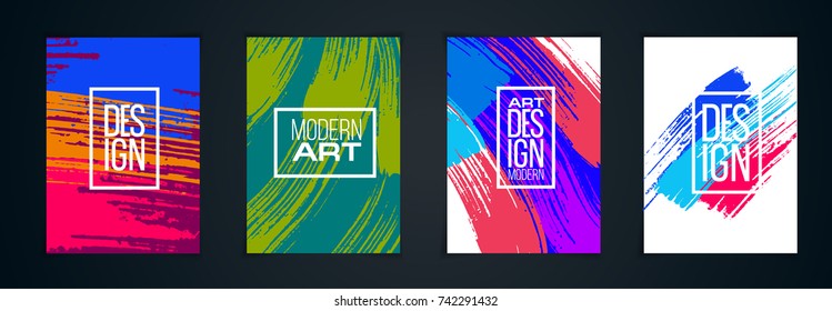 vector colorful stains on paper A4. Background and frame for hipster colorful design. texture of the brush modern design. Element for design invitations, gift cards, flyers and brochures