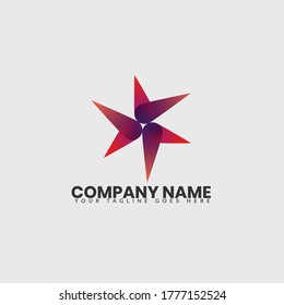 Vector colorful star logo design concept. Abstract vector design template. Star gradient color logo design. Icon and Symbol Vector Template.