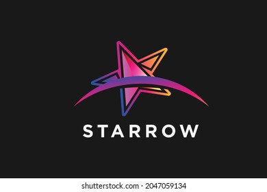 vector colorful star logo design , overlapping red star vector graphic logo icon symbol design template illustration
