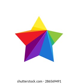 Vector colorful star logo icon, vector design template elements