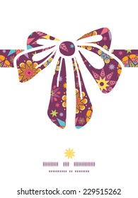 Vector colorful stars gift bow silhouette pattern frame