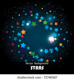 Vector Colorful Stars Spiral