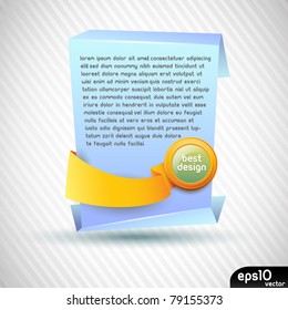 Vector colorful sticker with paper card