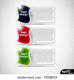 Vector colorful stickers with paper card