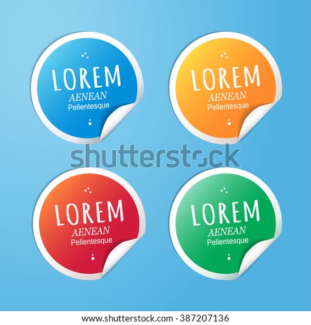 Vector colorful stickers set