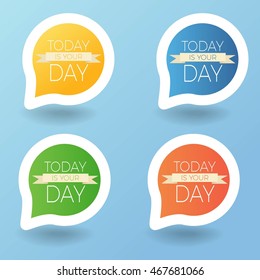 Vector colorful stickers set. Modern badges collection 