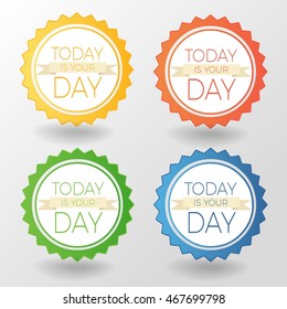 Vector colorful stickers set. Modern badges collection 