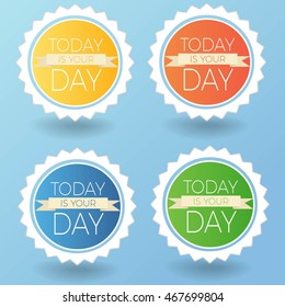 Vector colorful stickers set. Modern badges collection 