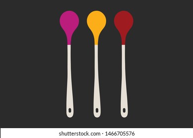 Vector colorful stirring spoons icon design illustration