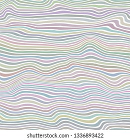 Vector Colorful Striped Pattern. Wavy Colored Ribbons on White Background. Curvy Lines Texture.