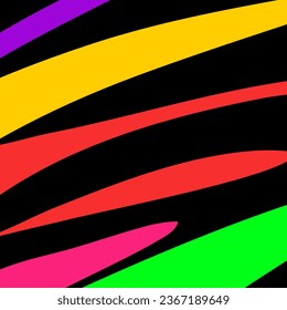 Vector of colorful stripes black background.