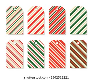 Vetor colorido despojado design contemporâneo para saudações tags para presentes em fundo branco. Modelos de cartões ou rótulos definidos 