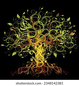 vector colorful study tree giving flowers