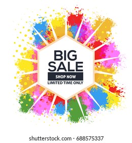 Vector Colorful Style Big Sale Theme Website Banner, Card, Flyer, Tag Ad Design