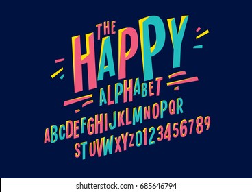 Vector of colorful stylized font and alphabet - Shutterstock ID 685646794