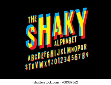 Vector of colorful stylized font and alphabet