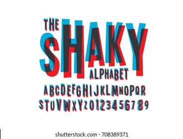 Vector of colorful stylized font and alphabet