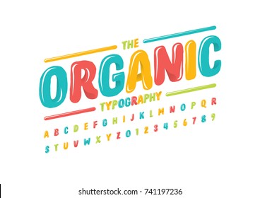 Vector of colorful stylized font and alphabet