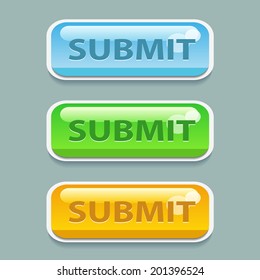 Vector colorful submit buttons