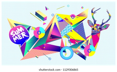 Vector colorful summer background for banner, poster, and event
