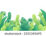 vector colorful summer background with leafage