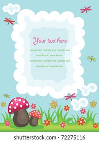 vector colorful summer background with place for text and funny design elements