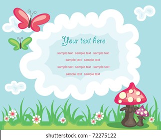 vector colorful summer background with place for text and funny design elements