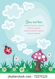 fondo vectorial de verano colorido con lugar para texto y elementos de diseño divertidos