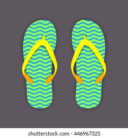 vector colorful summer flip flops