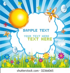 VECTOR Colorful Summer Poster with place for text and funny design elements