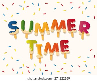 Vector of Colorful Summer Time alphabets : Vector Illustration