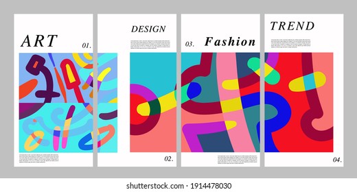 Vector colorful surreal abstract background illustration for poster, banner, print, fabric and social media story