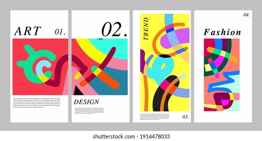 Vector colorful surreal abstract background illustration for poster, banner, print, fabric and social media story
