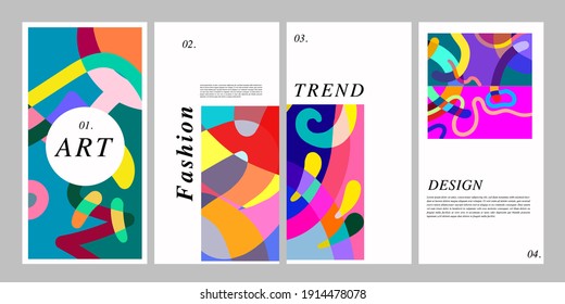 Vector colorful surreal abstract background illustration for poster, banner, print, fabric and social media story
