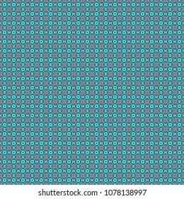 Vector colorful symmetrical seamless pattern for textile, tiles and design in blue, green and gray tones.