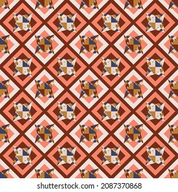 Vector colorful symmetrical seamless pattern for wallpaper or textile print