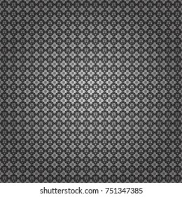 Vector colorful symmetrical seamless pattern for textile, tiles and design in black, white and gray tones.