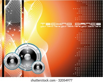 VECTOR Colorful Techno Dance Futuristic Background