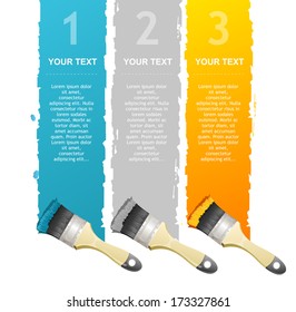 Vector colorful text box and brushes