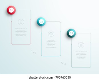 Vector Colorful Text Box Outlines With Numbers 1, 2, 3